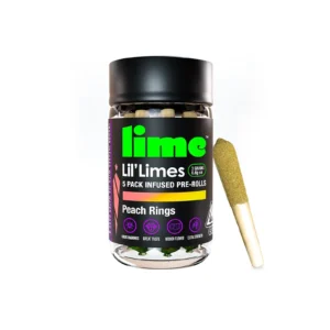 Diamond & Hash Infused Lil’ Limes (.6g x 5 Mini Pre Rolls) | Peach Ringz